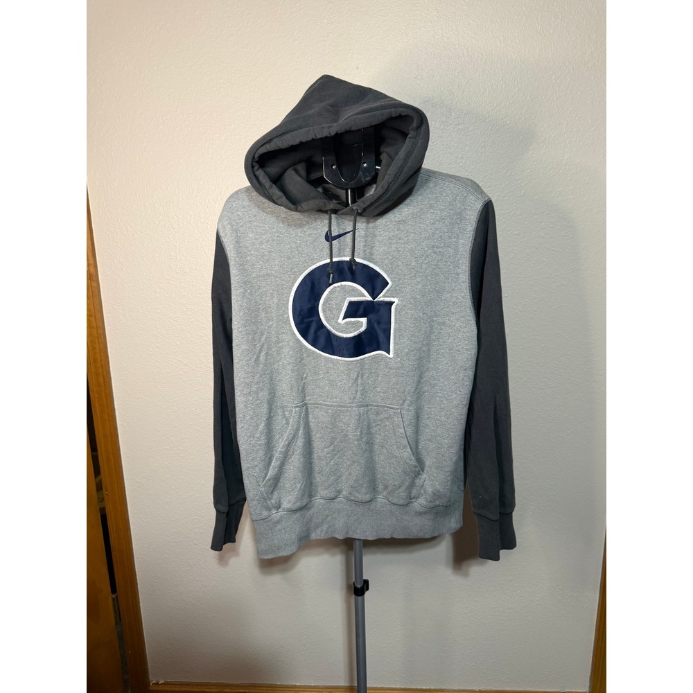Nike Georgetown Hoyas Hoodie Mens Large Grey Charcoal Blue Pullover G Logo L